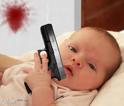 baby with handgun